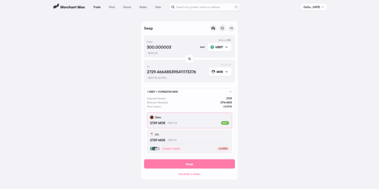 MOE VÁSÁRLÁSA A MERCHANTMOE DEX-EN